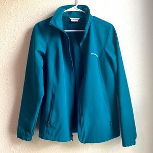 Columbia outdoor zip jacket blue green turquoise